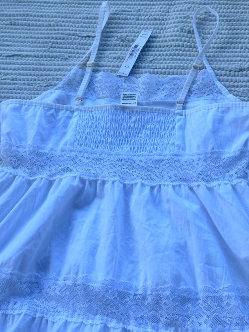 PINK x Frankies Bikinis Lace Tiered Babydoll Dress White S NWT - Picture 11 of 13
